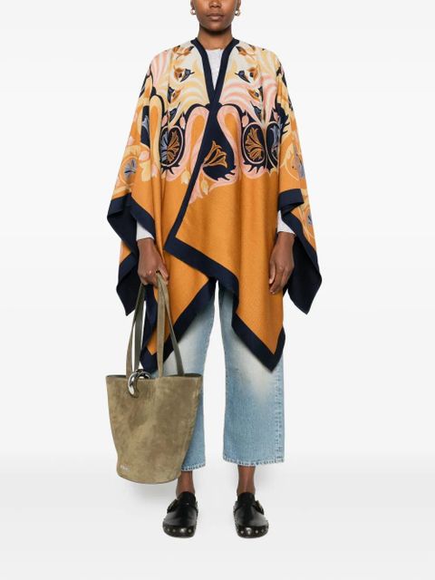 ETRO floral-print cape - Orange
