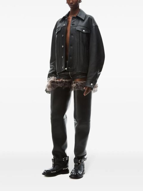 Alexander Wang curved-sleeve leather jacket - Black - zdjęcie produktu nr 2