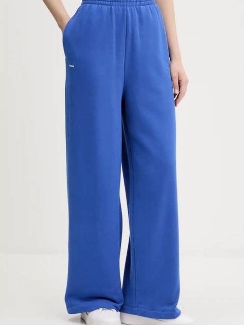 Pangaia spodnie dresowe bawełniane kolor niebieski z nadrukiem 10002080