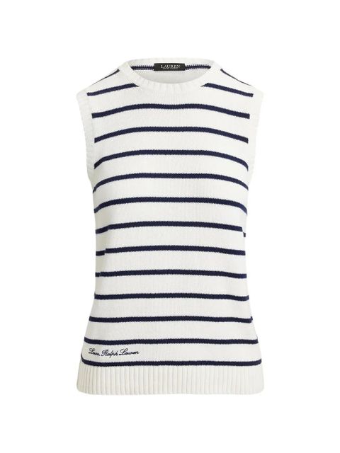 Lauren Ralph Lauren striped sleeveless sweater - White - zdjęcie produktu nr 1