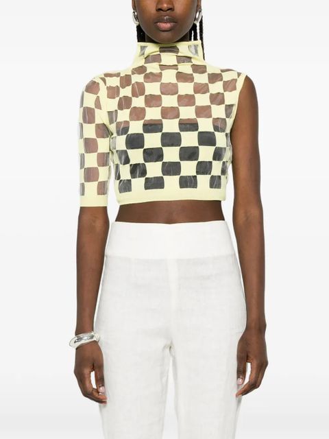 Max Mara openwork short-sleeve top - Yellow