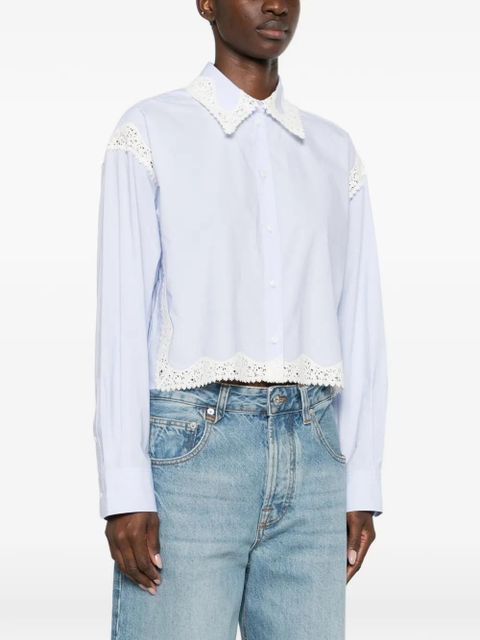 SANDRO lace-trim shirt - Blue