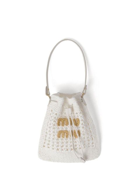 Miu Miu woven raffia mini bag - White - zdjęcie produktu nr 1