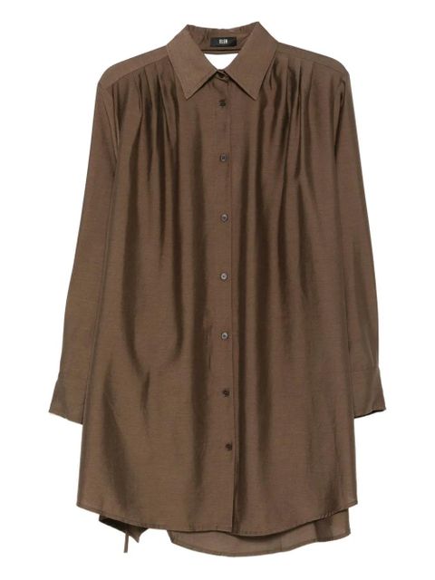 Eleh pleated button-front shirt - Brown - zdjęcie produktu nr 1