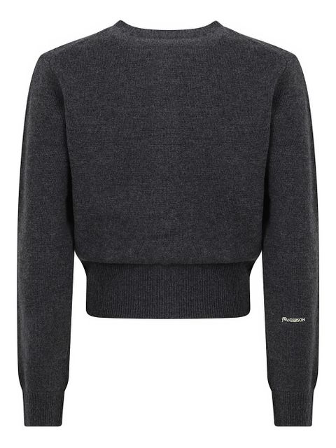 JW Anderson embroidered-detail cardigan - Grey - zdjęcie produktu nr 2