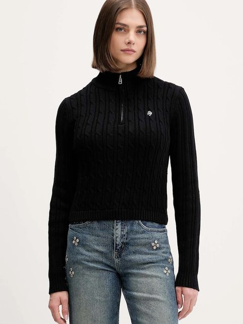 Guess Jeans sweter bawełniany damski kolor czarny W5BR13 Z3HM1 - zdjęcie produktu nr 1