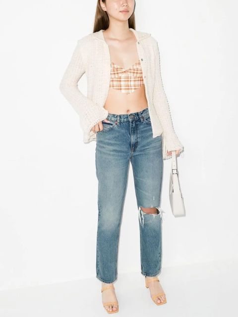 RE/DONE '70s ripped-knee straight-leg jeans - Blue