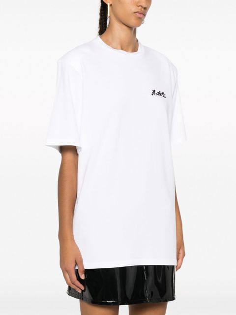 ROTATE BIRGER CHRISTENSEN sequin logo-detail organic cotton T-shirt - White - zdjęcie produktu nr 2
