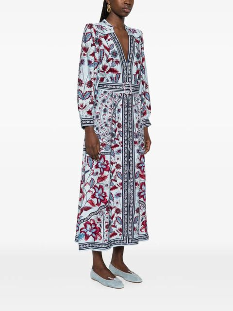 FARM Rio Marcelle floral belted midi dress - Blue