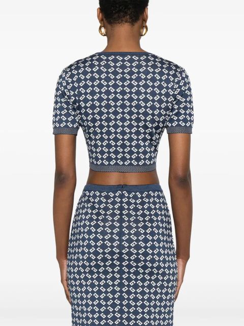 Givenchy monogram 72-jacquard crop top - Blue