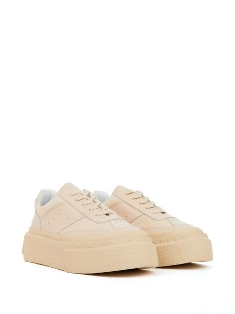 MM6 Maison Margiela numbers-motif leather sneakers - Neutrals