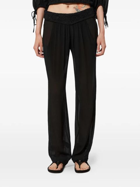 ISABEL MARANT Guylene guipure-lace textured trousers - Black