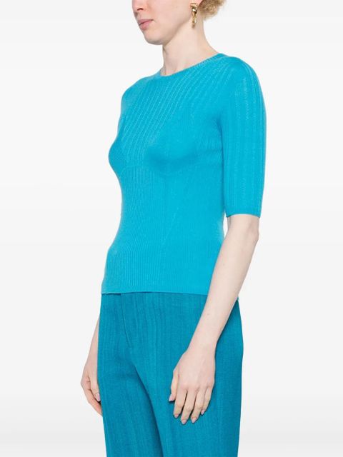 Lanvin panelled knitted top - Blue