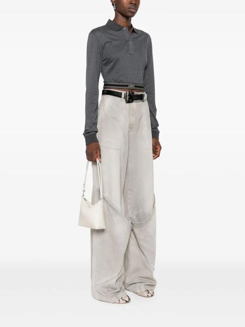 LOEWE Puzzle Fold leather clutch bag - White