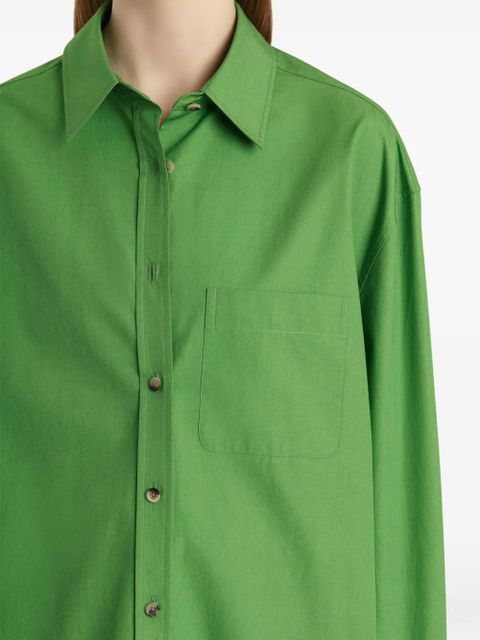 KHAITE front pocket long-sleeve shirt - Green