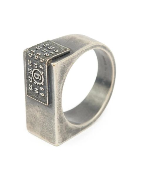 MM6 Maison Margiela numbers-motif ring - Silver