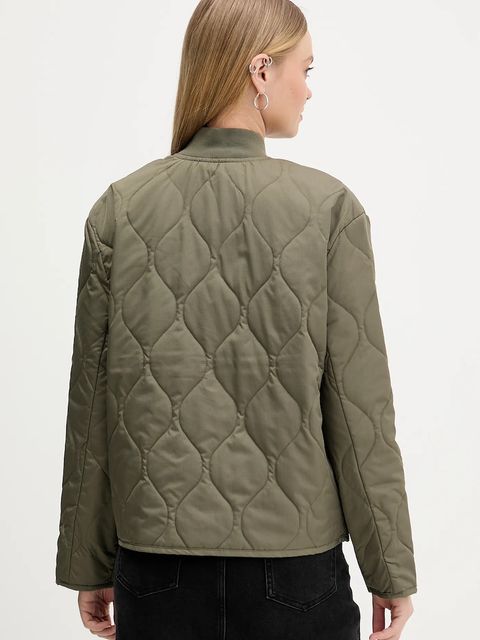 Guess Jeans kurtka kolor zielony przejściowa oversize W5YL26 WHG02