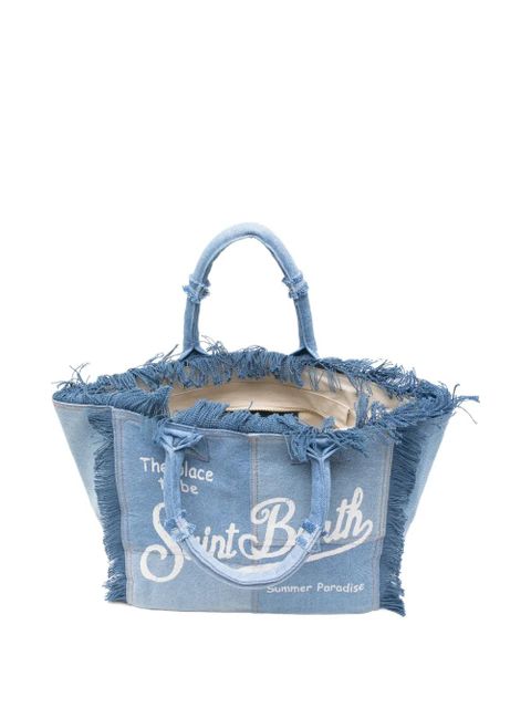 MC2 Saint Barth fringed denim tote bag - Blue