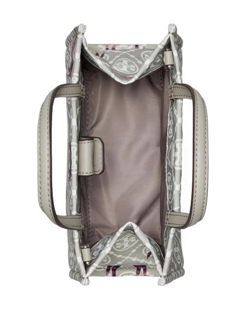Tory Burch mini Ella horse-pattern logo tote - Grey