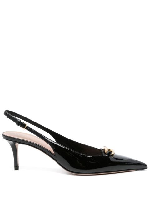 Valentino Garavani VLogo leather slingback pumps - Black - zdjęcie produktu nr 1