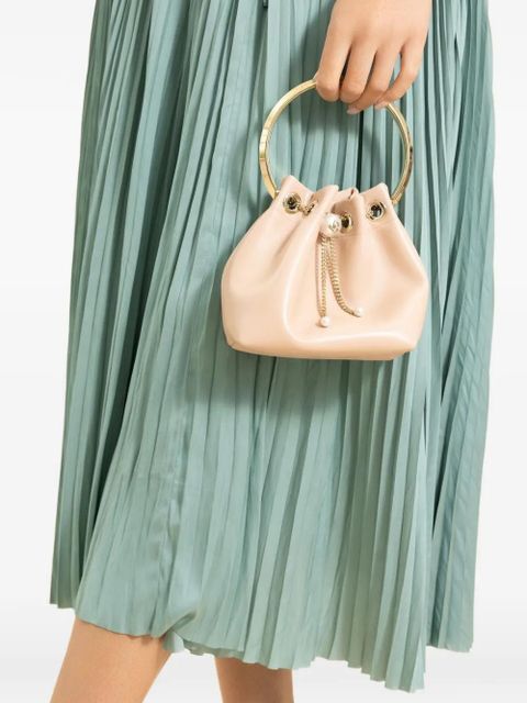 Jimmy Choo Bon Bon pearl-embellished bucket bag - Neutrals
