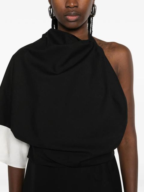 Róhe draped one-shoulder maxi dress - Black