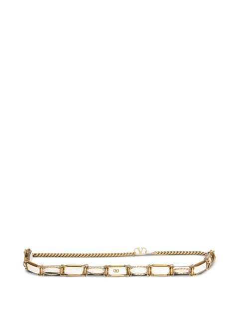 Valentino Garavani chain-link leather belt - Neutrals - zdjęcie produktu nr 1