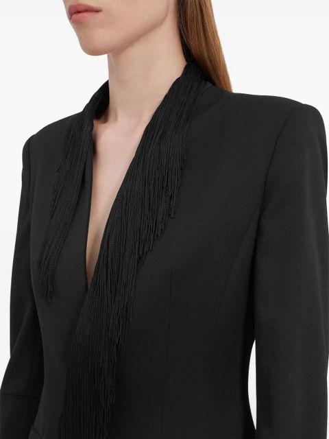 MM6 Maison Margiela fringe-detail blazer - Black