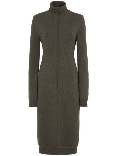 FENDI roll neck long-sleeve dress - Green