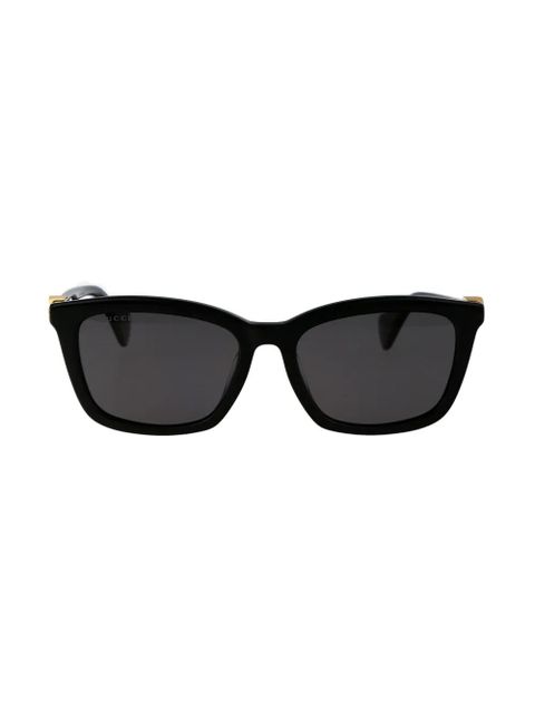 Gucci Eyewear logo-plaque square-frame sunglasses - Black