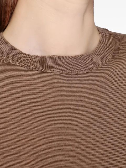 Max Mara short-sleeve round-neck wool T-shirt - Brown