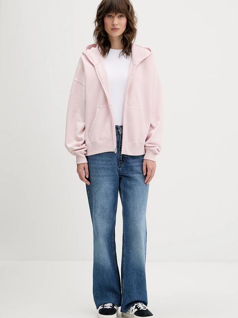 Hollister Co. bluza damska kolor różowy z kapturem gładka KI352-5229-600