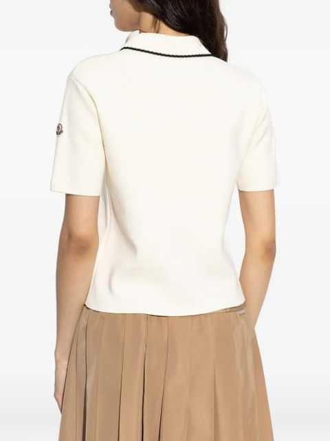 Moncler contrast stripe polo shirt - Neutrals