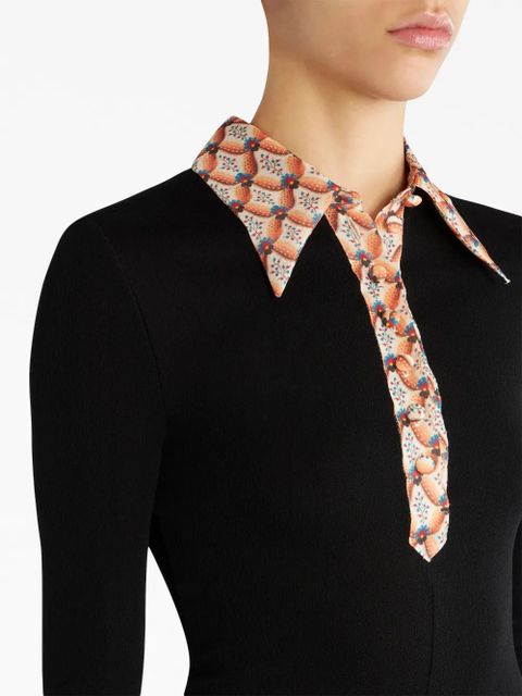 ETRO long-sleeved jersey midi dress - Black