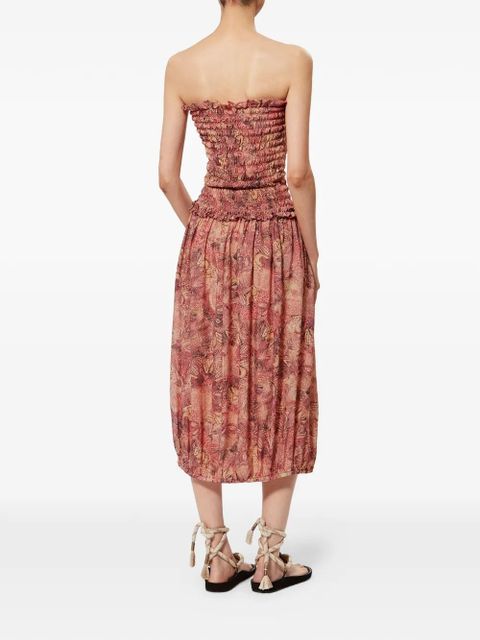 ISABEL MARANT Cleane mandala-print smocked dress - Pink