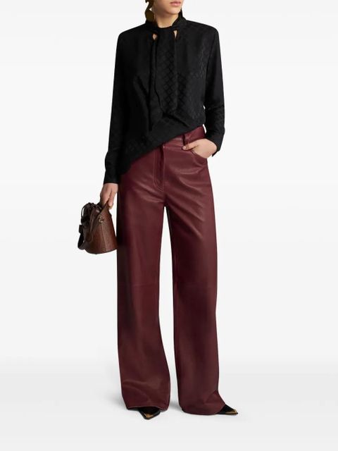 ETRO scarf-collar jacquard shirt - Black - zdjęcie produktu nr 2