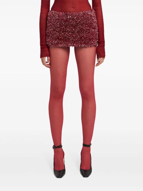 GCDS semi-sheer tights - Red