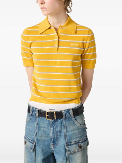 Miu Miu washed patch-pocket denim shorts - Blue