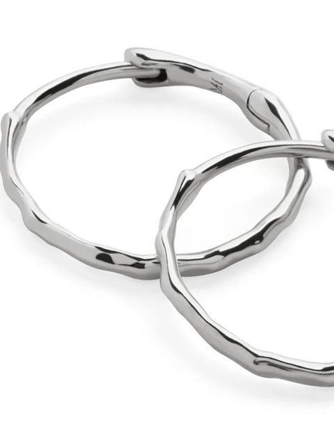 Monica Vinader 14K white gold small Siren hoops - Silver