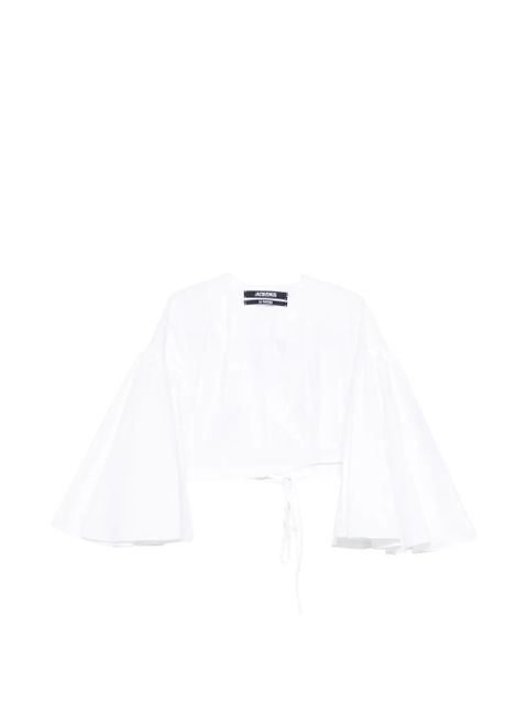 Jacquemus Le Cachs Coeur Paysan wrap-design cropped top - White - zdjęcie produktu nr 1