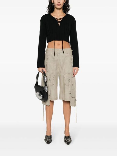 Alexander Wang cropped ribbed sweater - Black