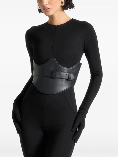 Manière De Voir dipped hem belt detail corset belt - Black - zdjęcie produktu nr 2