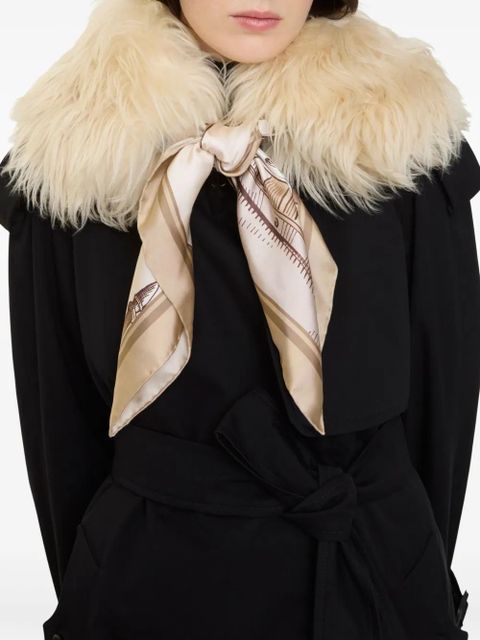 Burberry shearling-collar trim scarf - Neutrals - zdjęcie produktu nr 2