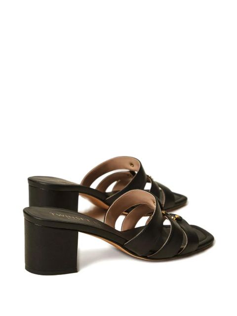 TWINSET logo-detail leather sandals - Black - zdjęcie produktu nr 2