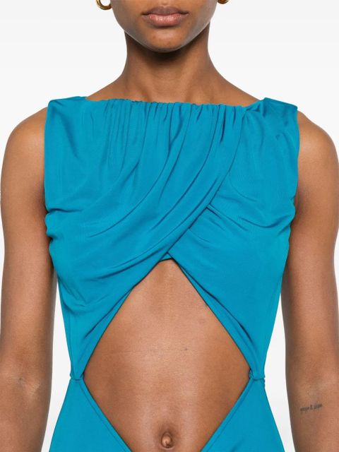 Christopher Esber bateu draped gown - Blue