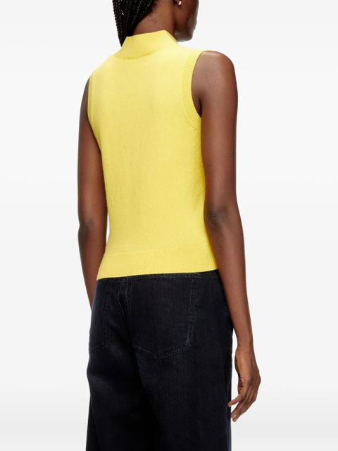 Diesel M-Romko-Sl cutout-neckline wool vest - Yellow