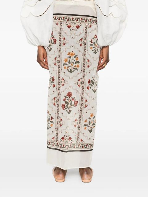 Agua By Agua Bendita Lavanda Andes floral-print pareo - Neutrals