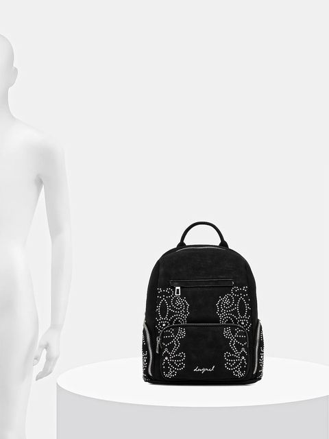Desigual plecak POKER FACE CHESTER M damski kolor czarny mały z aplikacją 25WAKP35