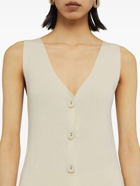 Jil Sander V-neck ribbed midi dress - White