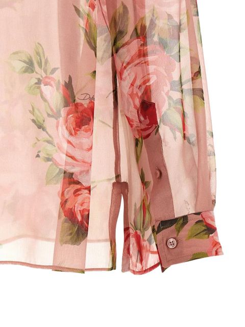 Dolce & Gabbana Bouquet Rose silk shirt - Pink